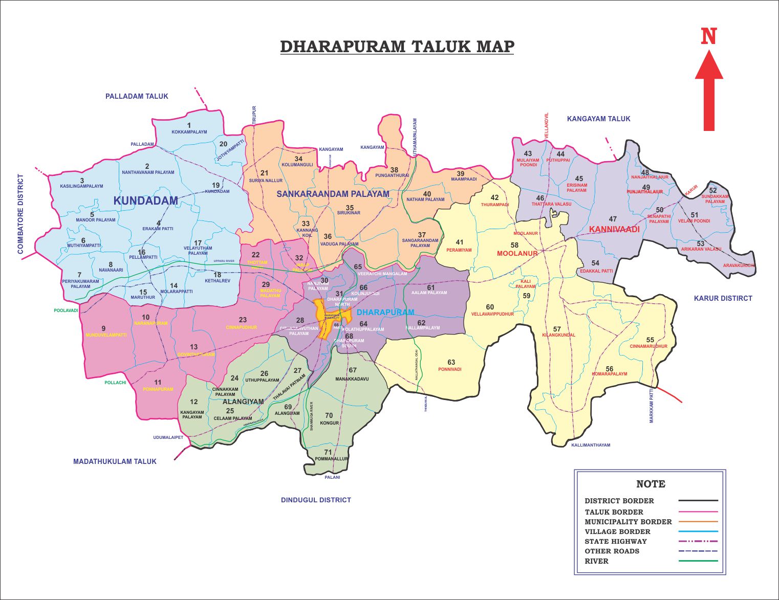 Dharapuram Map